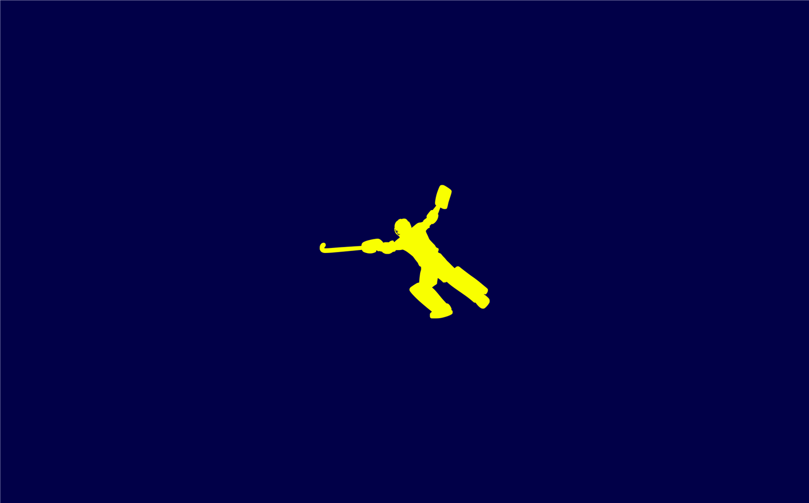 The Hockey Media Belgium logomark: a yellow goalkeeper silhouette on a deep navy field.